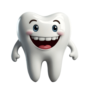 A cartoon tooth character with a smile png