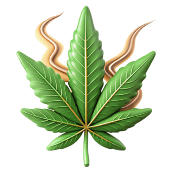 dramatic minimalist Cannabis Leaf with Smoke Green Plant, Marijuana detailed png