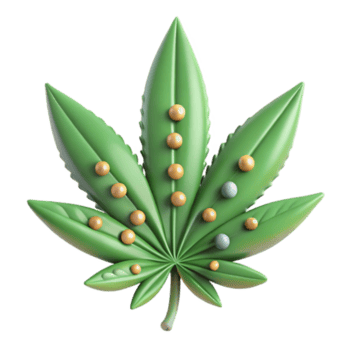 dramatic abstract Cannabis Leaf Cannabinoid and Terpene Profile high quality png