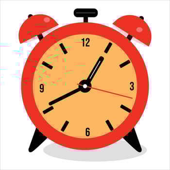 red alarm clock flat Illustration vector