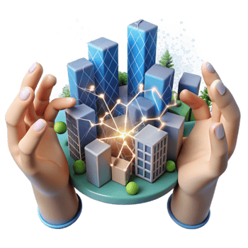 elegant artistic Smart City Development Networked Urban Infrastructure premium png