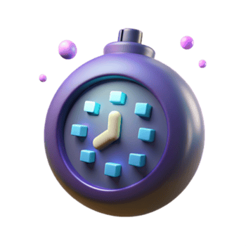 vibrant artistic Time Bomb Clock Countdown Timer 3D Render 4K png