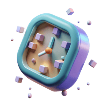 extraordinary minimalist 3D Clock Design Colorful, Square, Time Management professional png