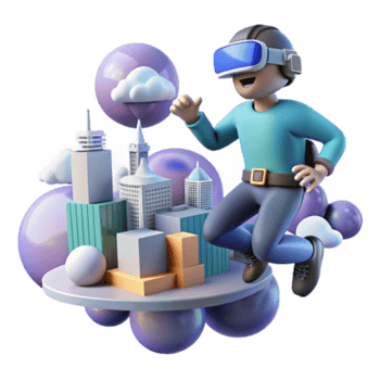 impressive artistic Virtual Reality City Exploration Immersive 3D Metaverse Experience professional png