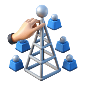 elegant creative Network Topology Connecting Nodes to a Central Hub high resolution png