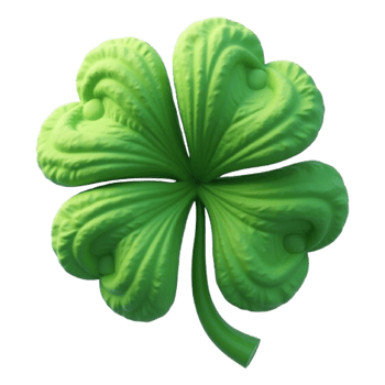 Shiny 3D Clover Leaf Icon Symbol of Luck and Prosperity png
