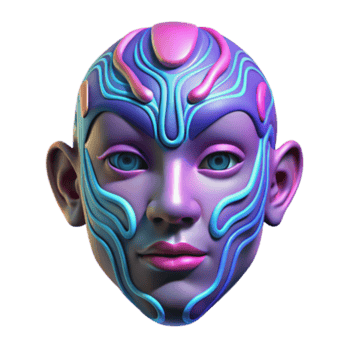 wonderful contemporary Abstract 3D Face, Neon, Bio-Organic, Futuristic original png