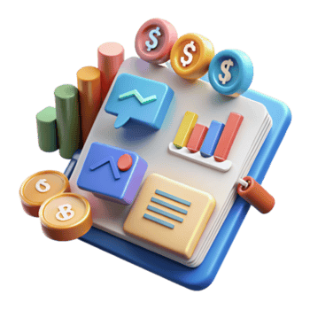 vibrant contemporary Financial Dashboard Visualizing Data for Better Decisions detailed png