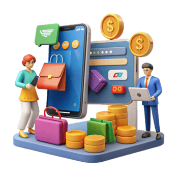 serene artistic Online Shopping Mobile Commerce, E-commerce, Digital Payments, and Financial Transactions authentic png