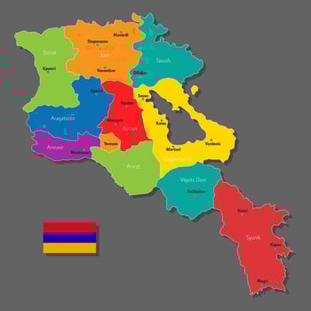 map of Armenia vector