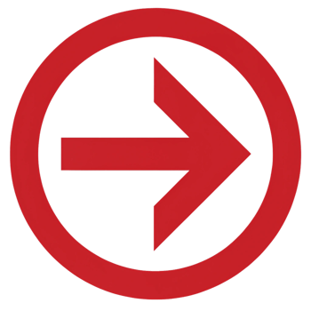 Stylish Red Arrow Symbol in Circle Pointing Right Clearly png