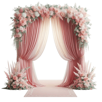 Elegant Wedding Arch with Flowers png