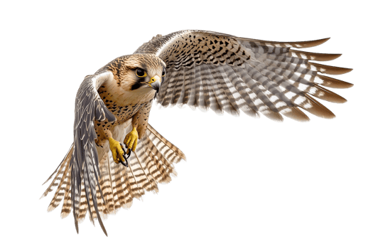 Majestic falcon soaring in clear sky png
