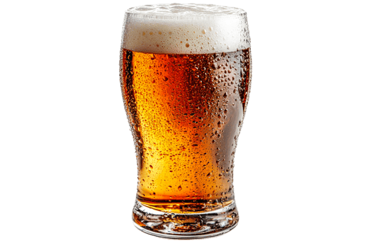Refreshing cold beverage in a glass with foam png