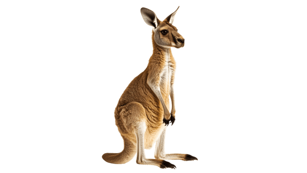 Kangaroo standing tall in a natural pose png