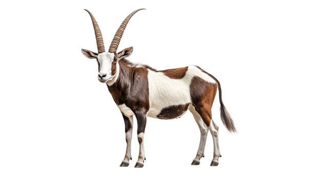 Unique antelope with striking horns and coat png