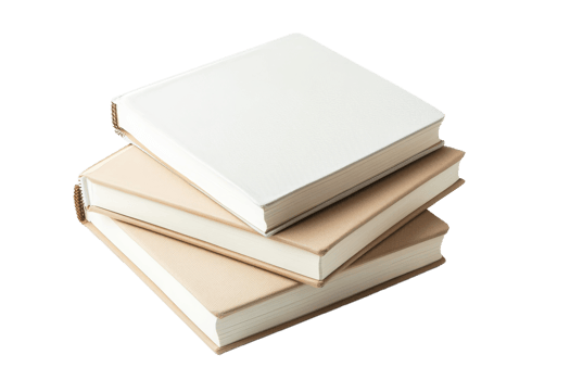 Stack of elegant blank notebooks on display png