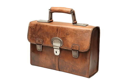 Classic brown leather briefcase for professionals png