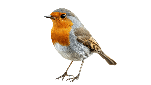 Colorful bird stands on a white surface png