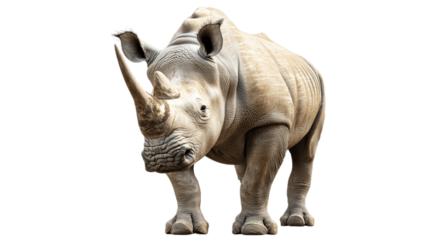 Rhinoceros standing proudly in a natural habitat png
