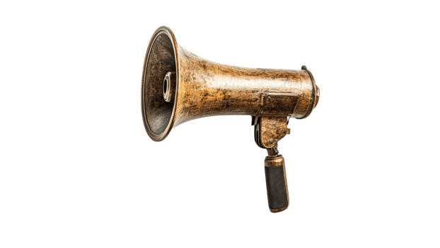 Vintage megaphone used for announcements png