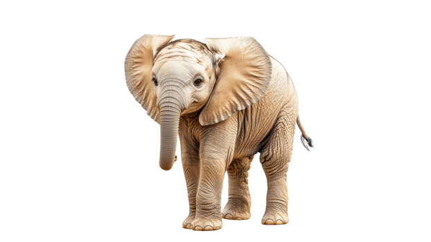 Young elephant playing in a grassy field png