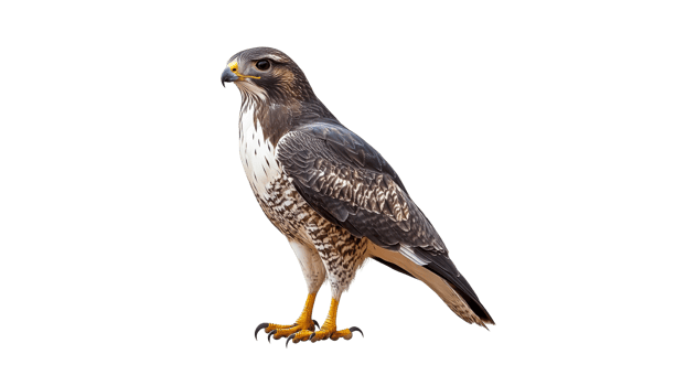 Beautiful hawk standing upright in natural pose png