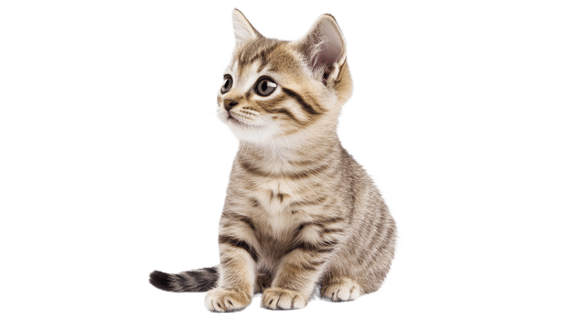 Cute kitten sitting peacefully with big eyes png