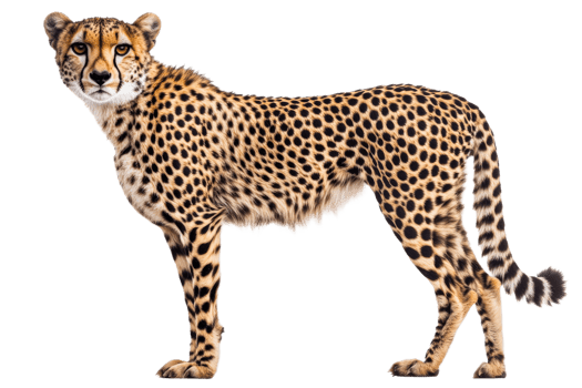 Majestic cheetah standing with confident posture png