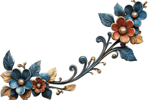 Intricate, colorful floral design png