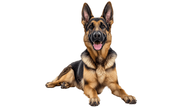 Content German shepherd on white background png