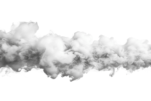 Dense white and gray smoke billows in the air png