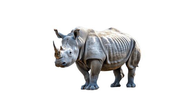 Rhinoceros standing on transparent background png