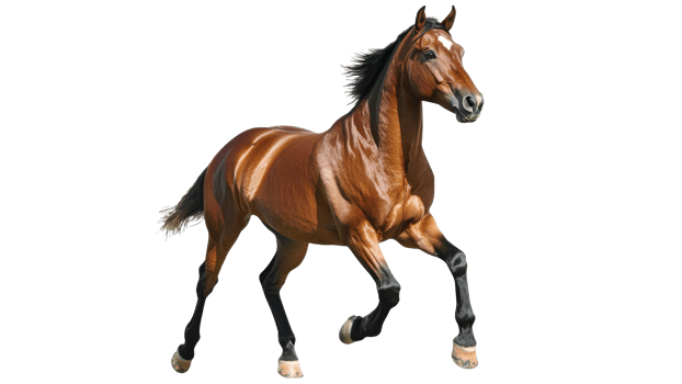 Horse running freely in a sunny field png