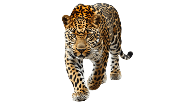 Majestic leopard walking in a natural habitat png