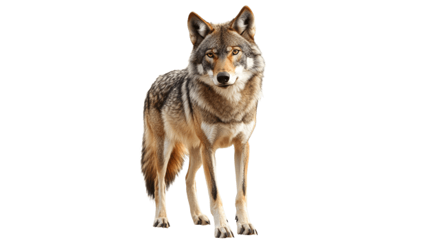 Wild wolf standing confidently in natural habitat transparent png