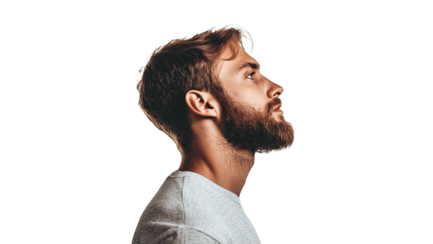 Bearded man in thought png