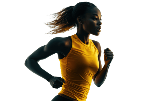 Runner in silhouette exercises during dusk to enhance fitness levels png