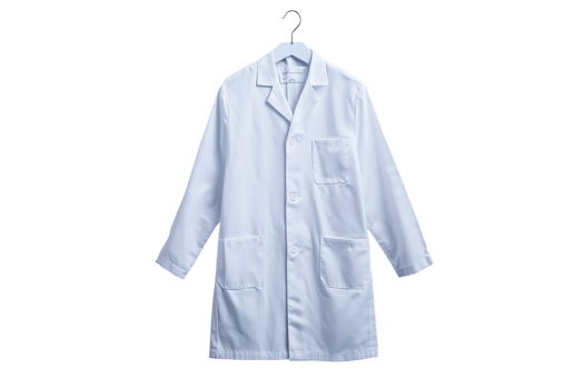 White lab coat hanging on a hook in a clinical setting for medical professionals png