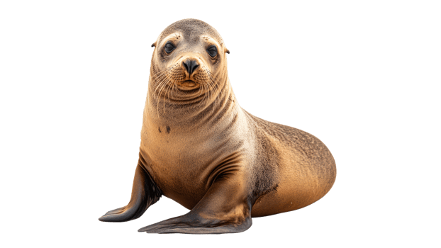 Cute seal resting on a sandy beach at midday png