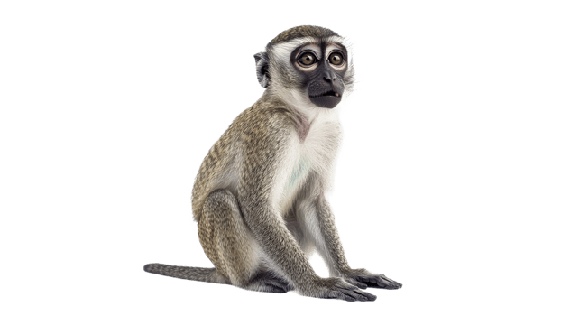 Curious monkey sits in nature png
