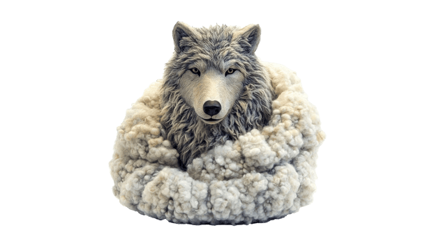 Wolf wool hybrid sculpture design png