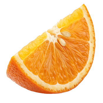 Half Orange Slice isolated on transparent background png