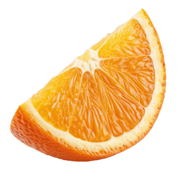 Juicy Orange Slice isolated on transparent background png