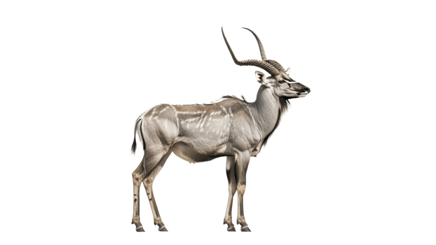 Majestic kudu standing gracefully in profile view png