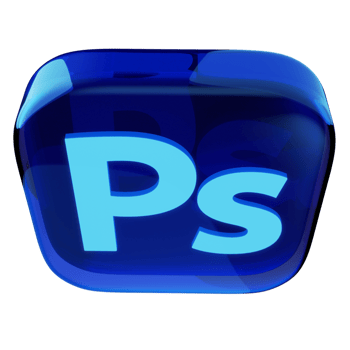 Glowing and glossy Adobe photoshop icon png
