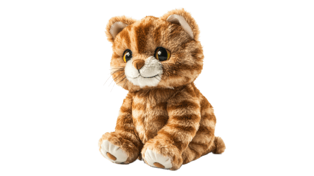 Soft and cuddly cat toy perfect for children png