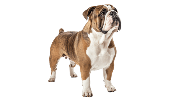 Bulldog standing proudly on a white backdrop png