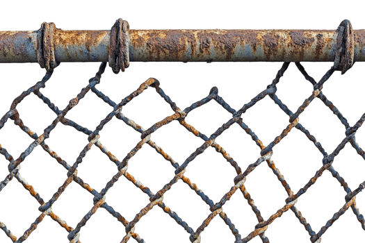 Rusted chain link fence reveals weathered textures png