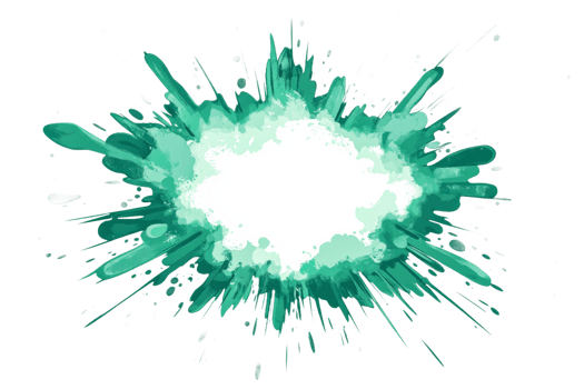 Green paint splash on white background png